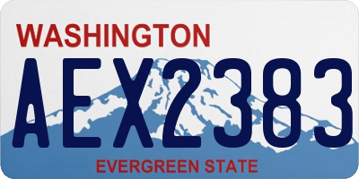 WA license plate AEX2383