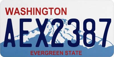 WA license plate AEX2387