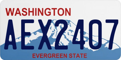 WA license plate AEX2407