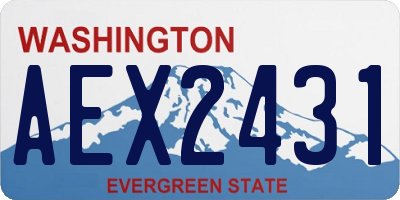 WA license plate AEX2431