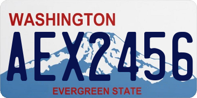 WA license plate AEX2456