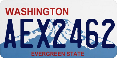 WA license plate AEX2462