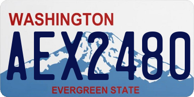 WA license plate AEX2480