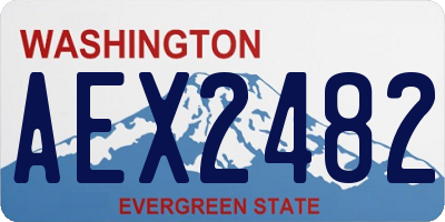 WA license plate AEX2482