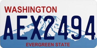 WA license plate AEX2494