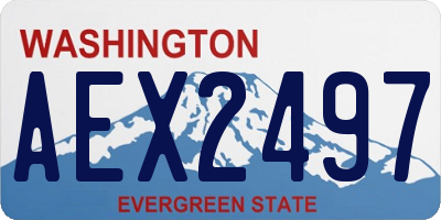 WA license plate AEX2497