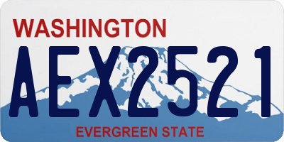 WA license plate AEX2521
