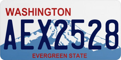 WA license plate AEX2528