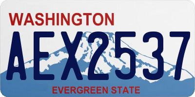 WA license plate AEX2537