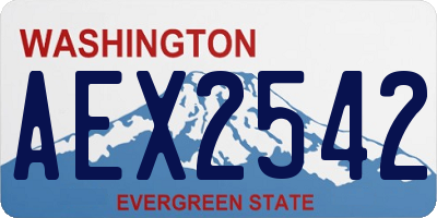 WA license plate AEX2542