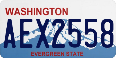 WA license plate AEX2558