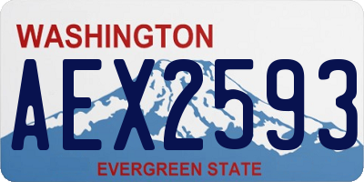 WA license plate AEX2593