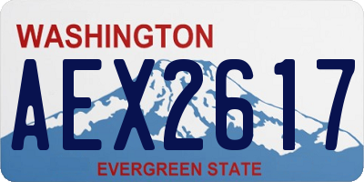 WA license plate AEX2617