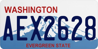 WA license plate AEX2628