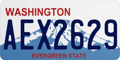 WA license plate AEX2629