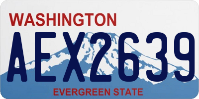 WA license plate AEX2639
