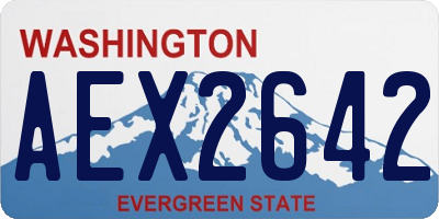 WA license plate AEX2642
