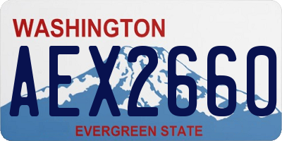WA license plate AEX2660