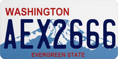 WA license plate AEX2666