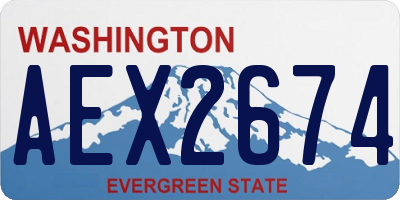 WA license plate AEX2674