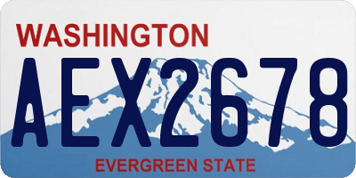 WA license plate AEX2678