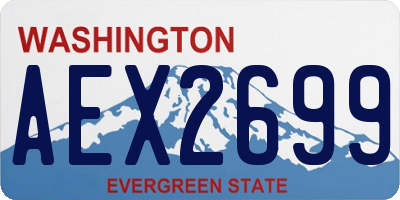 WA license plate AEX2699