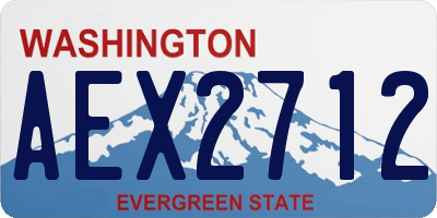 WA license plate AEX2712