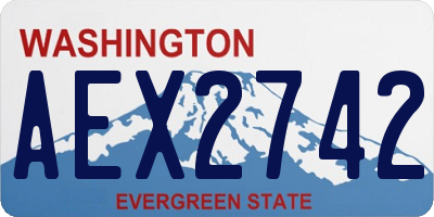 WA license plate AEX2742