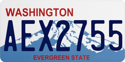 WA license plate AEX2755