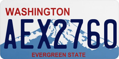 WA license plate AEX2760