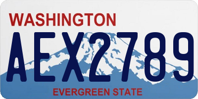 WA license plate AEX2789