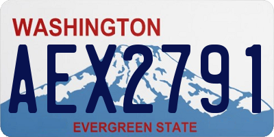 WA license plate AEX2791