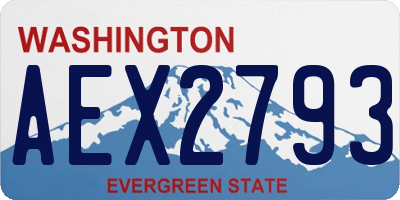 WA license plate AEX2793