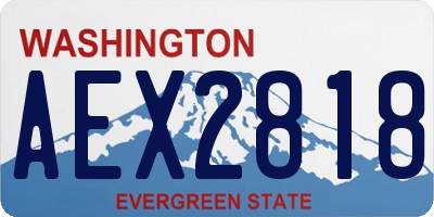 WA license plate AEX2818