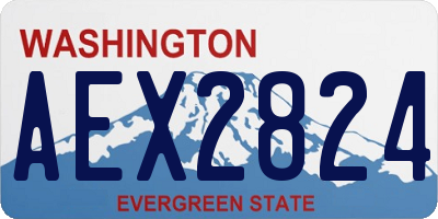 WA license plate AEX2824