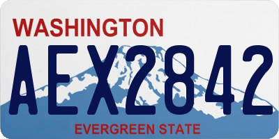 WA license plate AEX2842