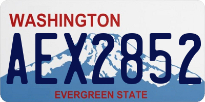 WA license plate AEX2852