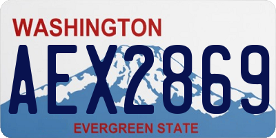 WA license plate AEX2869