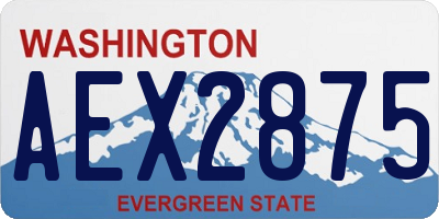 WA license plate AEX2875