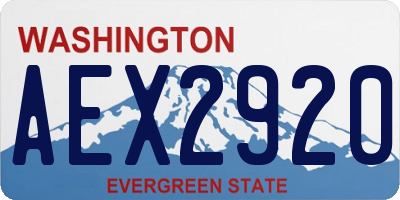 WA license plate AEX2920