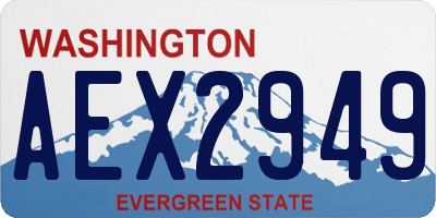 WA license plate AEX2949