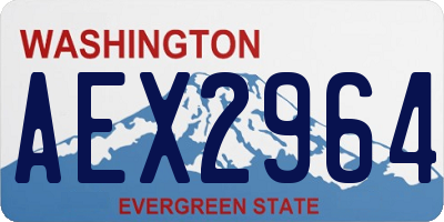 WA license plate AEX2964