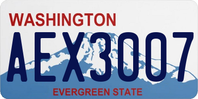 WA license plate AEX3007