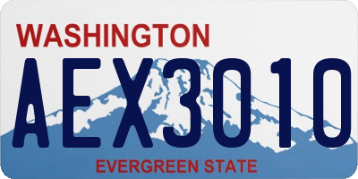 WA license plate AEX3010