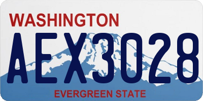 WA license plate AEX3028