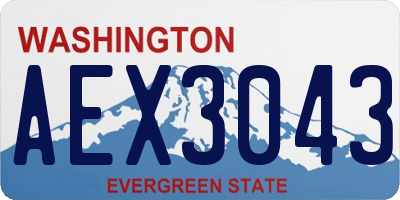 WA license plate AEX3043