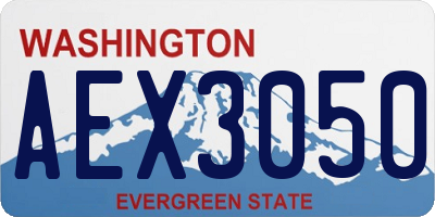 WA license plate AEX3050