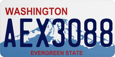 WA license plate AEX3088