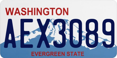 WA license plate AEX3089