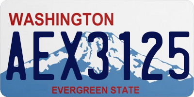 WA license plate AEX3125